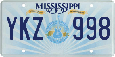 MS license plate YKZ998