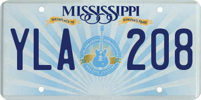 MS license plate YLA208