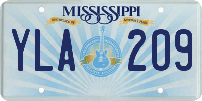 MS license plate YLA209