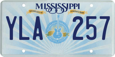 MS license plate YLA257