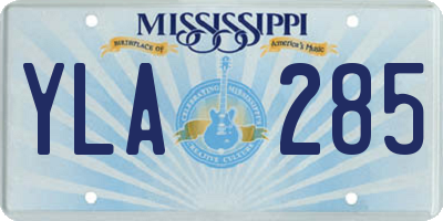 MS license plate YLA285