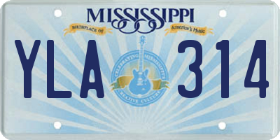 MS license plate YLA314