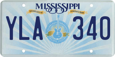 MS license plate YLA340