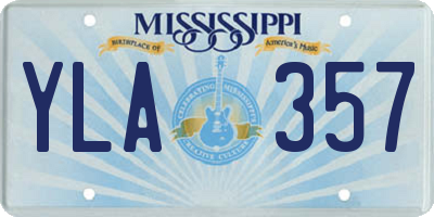 MS license plate YLA357