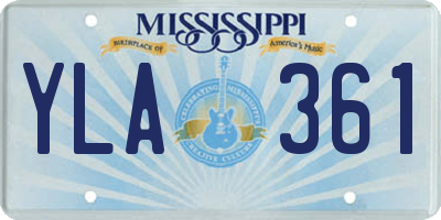 MS license plate YLA361
