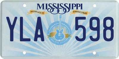 MS license plate YLA598