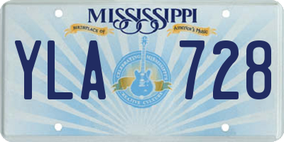 MS license plate YLA728