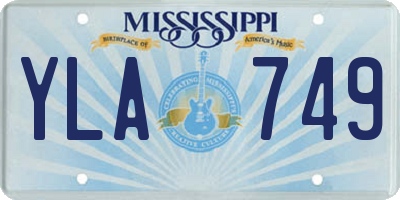 MS license plate YLA749