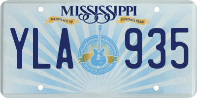 MS license plate YLA935