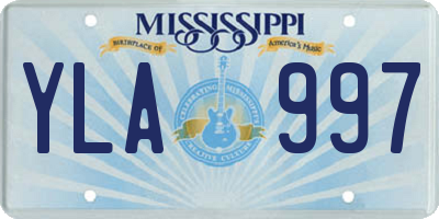 MS license plate YLA997
