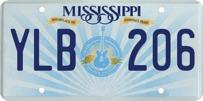 MS license plate YLB206