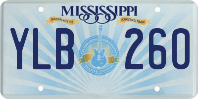 MS license plate YLB260
