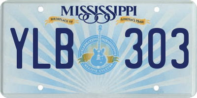 MS license plate YLB303