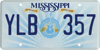 MS license plate YLB357