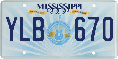 MS license plate YLB670