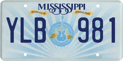 MS license plate YLB981