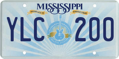 MS license plate YLC200