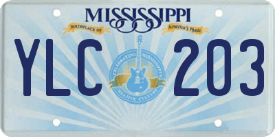 MS license plate YLC203