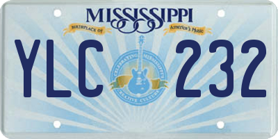 MS license plate YLC232