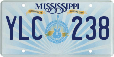 MS license plate YLC238