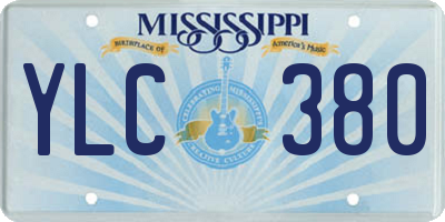 MS license plate YLC380