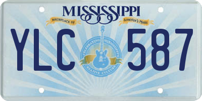 MS license plate YLC587