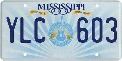 MS license plate YLC603