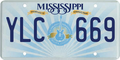 MS license plate YLC669