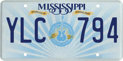 MS license plate YLC794