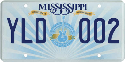 MS license plate YLD002
