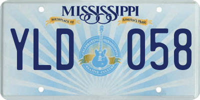 MS license plate YLD058