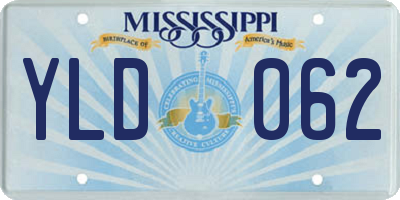 MS license plate YLD062