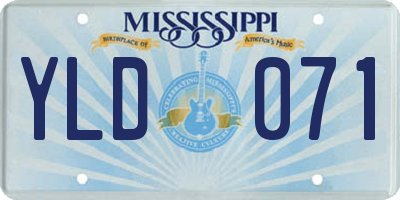 MS license plate YLD071