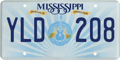 MS license plate YLD208