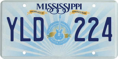 MS license plate YLD224