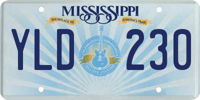 MS license plate YLD230