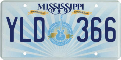 MS license plate YLD366