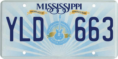 MS license plate YLD663