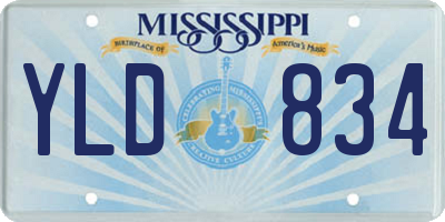 MS license plate YLD834