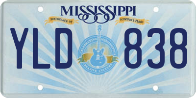MS license plate YLD838