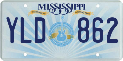 MS license plate YLD862