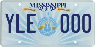 MS license plate YLE000