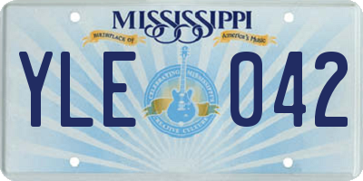 MS license plate YLE042