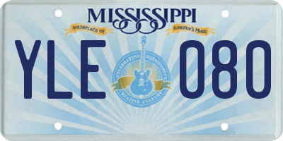 MS license plate YLE080