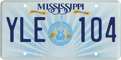 MS license plate YLE104