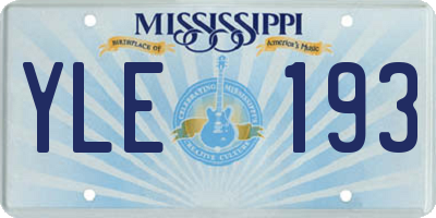 MS license plate YLE193