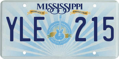 MS license plate YLE215