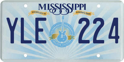 MS license plate YLE224