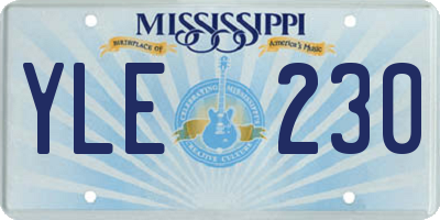 MS license plate YLE230