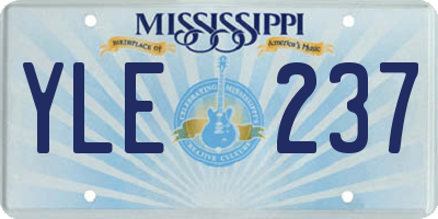 MS license plate YLE237